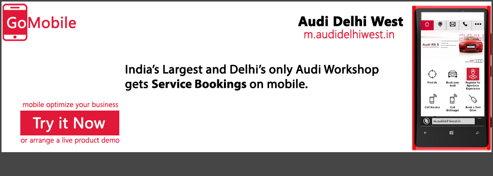 Audi Delhi West is on mobile.